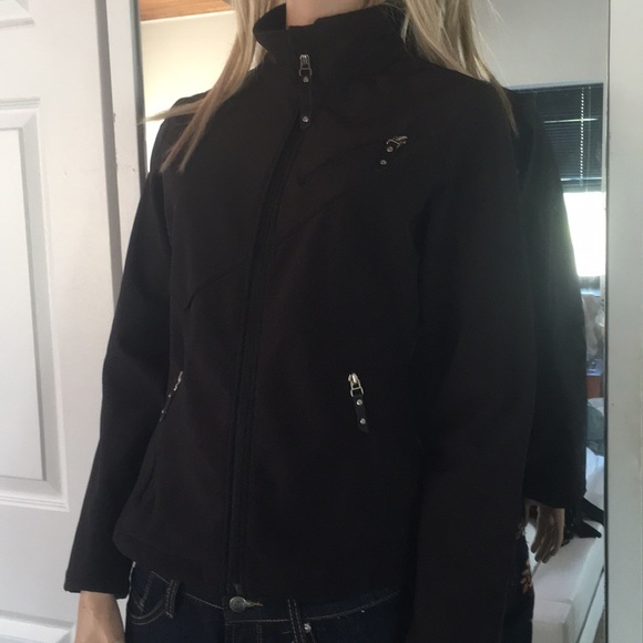 Gorgeous Dark Brown Fall Zipper Jacket - Picture 2 of 8